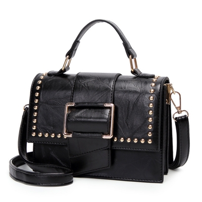 Vintage Leather Handbag Cross Body Shoulder Bag With Rivet LEXELFASHIONINTSHOPS.com