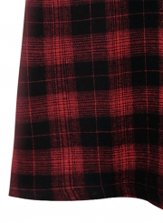 Casual Loose Plaid Long Sleeve Turn-Down Collar Dress