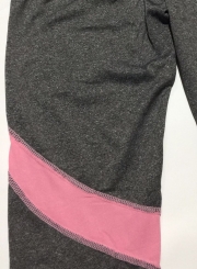Fashion Sexy Printed Color Blocked Heart Shape Yoga Leggings
