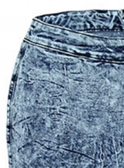 Casual Irregular Cross Layer High Waist Wide Leg Denim Scratch Shorts