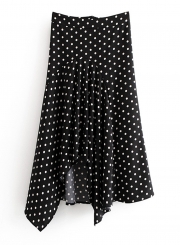 Summer Fashion Loose Irregular High Waist Polka Dots Skirt