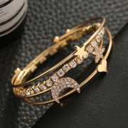 Cute Full Drill Pentagram Heart-shaped  Four-piece Bracelet Suit