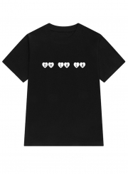 Summer Casual Loose Heart Letters Printed Short Sleeve Round Neck Tee