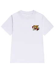 Summer Loose Tiger Head Pattern Printed Short Sleeve T-shirt