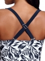 summer-leafage-print-sleeveless-back-cross-strap-v-neck-tankini-swimsuit