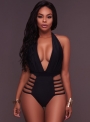 sexy-slim-solid-v-neck-lace-up-backless-hollow-out-one-piece-swimsuit