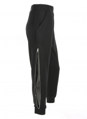 Fashion Casual Slim Solid Side Zip Pencil Pants