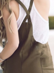 Fashion Casual Loose Solid Overalls Straight Jumpsuit With Pockets