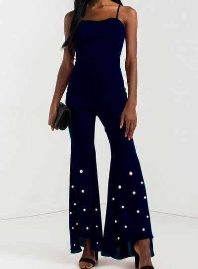 Sexy Sleeveless Spaghetti Strap Backless Wide Leg High Waist Jumpsuit LEXELFASHIONINTSHOPS.com