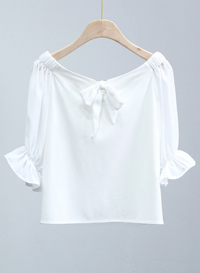 Summer Fashion Sexy Off The Shoulder Lantern Sleeve Solid Women Blouse STYLESIMO.com