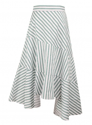 Summer Casual Chic Striped High Waist Irregular A-line Skirt
