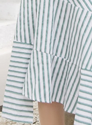 Summer Casual Chic Striped High Waist Irregular A-line Skirt