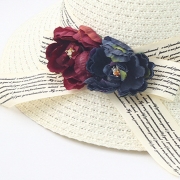 Flower Straw Floppy Foldable Rolled Up Beach Sunscreen Hat