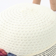 Flower Straw Floppy Foldable Rolled Up Beach Sunscreen Hat