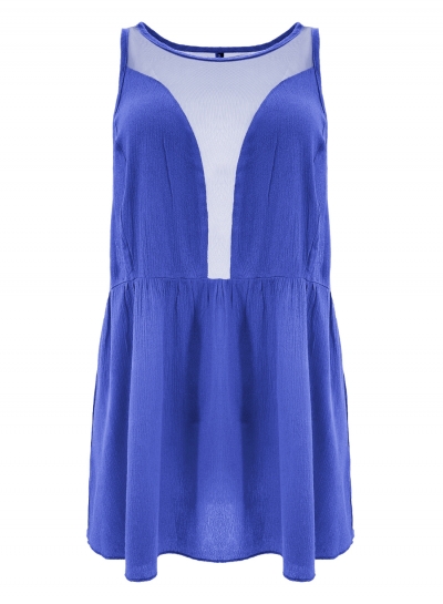 Summer Casual Loose Sleeveless Round Neck Ruffle Hem Irregular Tee LEXELFASHIONINTSHOPS.com