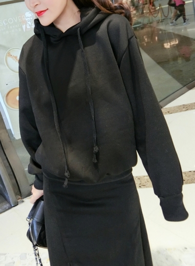 hoodie with long skirt