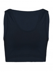 Casual Hooded Sleeveless Round Neck Slim Sports Crop Top