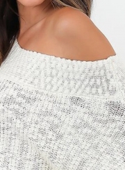 Sexy Off The Shoulder Long Sleeve Loose Solid Sweater