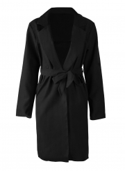 Black Autumn Thin Slit Coat Windbreaker
