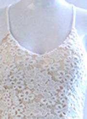 White Backless High Low Lace Party Dress