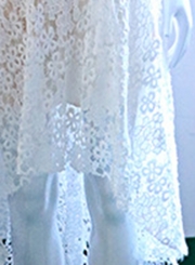 White Backless High Low Lace Party Dress
