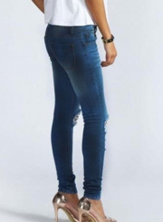 Stretch Destroyed Ripped Distressed Skinny Pencil Jeans