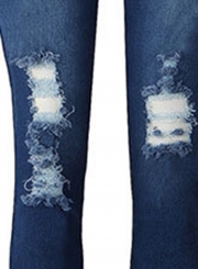 Stretch Destroyed Ripped Distressed Skinny Pencil Jeans
