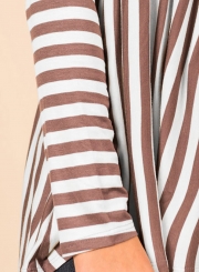 Casual Striped Round Neck Long Sleeve Loose Tee