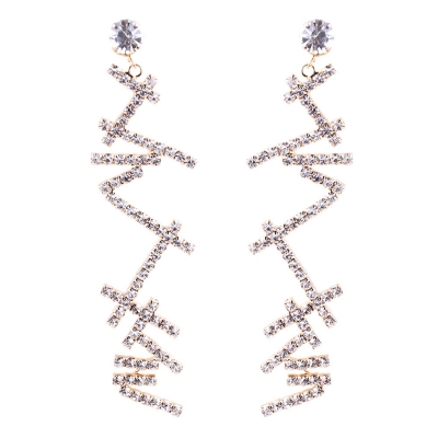 Romantic Novel Alloy Irregular Drop Earrings With Diamond YOUYOUFASHIONEC.com