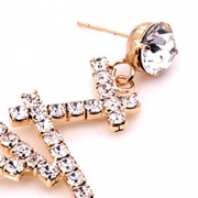 Romantic Novel Alloy Irregular Drop Earrings With Diamond
