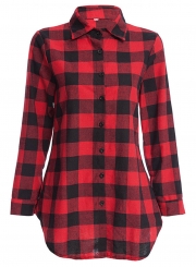 Red Plaid Button Down Shirt