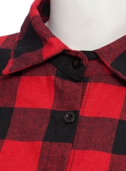 Red Plaid Button Down Shirt