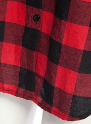 Red Plaid Button Down Shirt