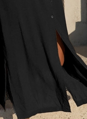 Black Casual Shirt Dress