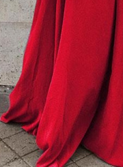 Red V Neck Flying Sleeve Elastic Waist Maxi party Dress