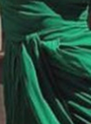 Green One Shoulder High Slit Swing Maxi Prom Dress With Belt