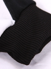 Black Women's Hand Printed Long Sleeve Round Neck Loose Pullover Sweatshirt