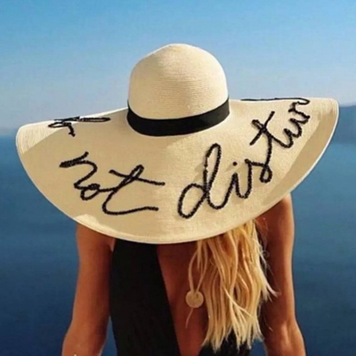 Big Brim Straw Beach Hat Folding Hat Sunscreen Hat with paillette STYLESIMO.com